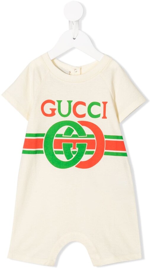 Gucci Children Baby Interlocking G print cotton onepiece ShopStyle