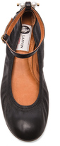 Thumbnail for your product : Lanvin Ankle Strap Ballerina Lambskin Flats with Pearls