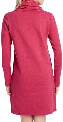 Lole Gray Funnel Neck Fleece Dress - Long Sleeve (For Women)