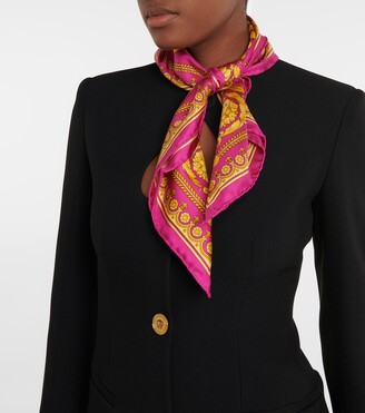 Versace Barocco silk twill scarf