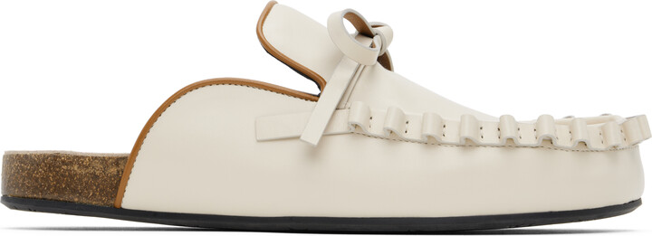J.W.Anderson Off-White Ruffle Slip-on Loafers