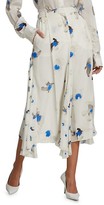 Thumbnail for your product : Nina Ricci Printed Silk Ruffle Skirt