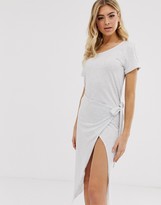 Thumbnail for your product : Parallel Lines wrap front t-shirt dress in grey