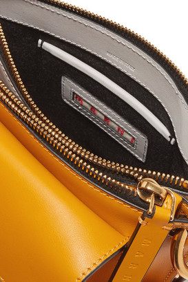Marni Pocket Mini Two-tone Leather Shoulder Bag - Saffron