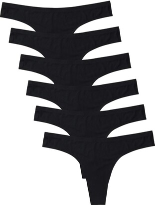 GNEPH Womens Underwear Thongs Low Rise Seamless Thong Stretch Invisible Bikini Thongs Panties Multipack 