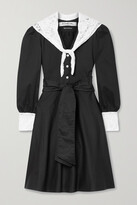 Thumbnail for your product : ÀCHEVAL PAMPA Net Sustain Ocampo Belted Lace-trimmed Cotton-blend Dress - Black