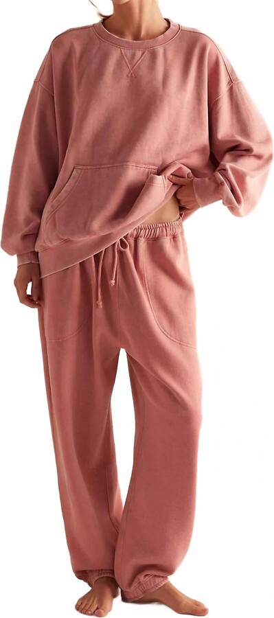 Free People Slow It Down Joggers In Rose Dawn