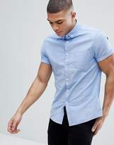 Thumbnail for your product : ASOS Casual Skinny Short Sleeve Oxford In Light Blue