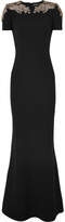 Thumbnail for your product : Alexander McQueen Embellished Crepe Gown - Black
