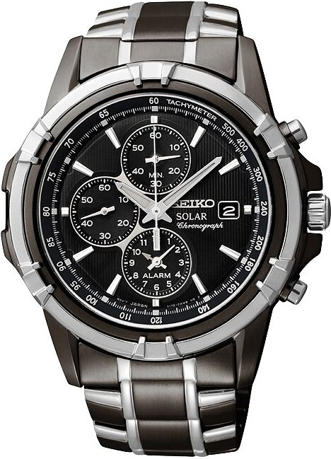 Men's Two Tone Stainless Steel Solar Chronograph Watch - SSC143