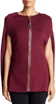 Thumbnail for your product : Julie Brown Robyn Faux Leather Trim Zip-Up Cape