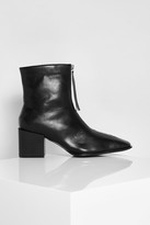 Thumbnail for your product : boohoo Low Block Heel Zip Front Sock Boot