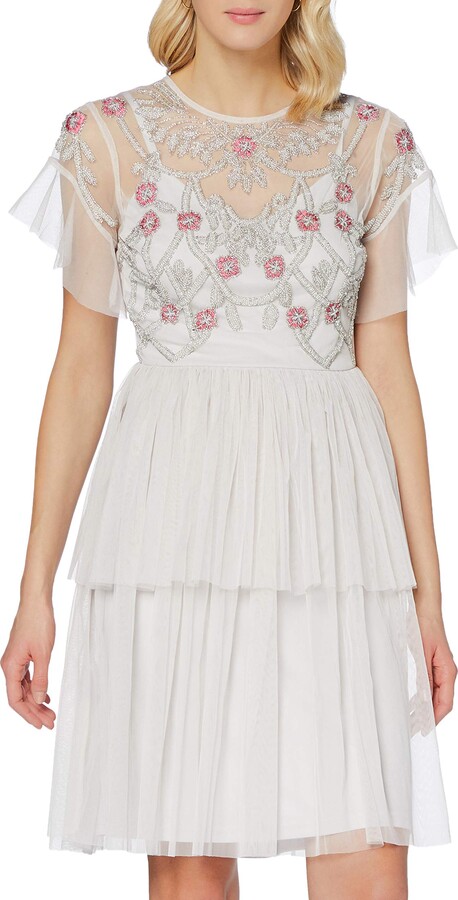 knee length frill dress