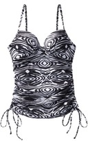 Thumbnail for your product : Sara Blakely ASSETS® by Women's Push Up Tankini Swim Top - Zebra Print