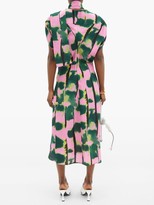 Thumbnail for your product : colville Tiger Tail Print Silk-crepe Dress - Green