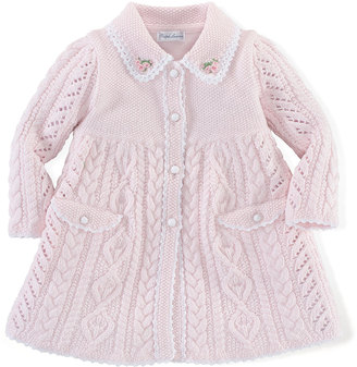 Ralph Lauren Childrenswear Lightweight Cable-Knit Coat, Delicate Pink, Size 3-24 Months