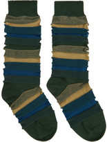 Thumbnail for your product : Issey Miyake Green Short Stepborder Socks