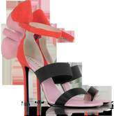 Thumbnail for your product : Emilio Pucci Color Block Suede and Silk High Heel Sandals w/Ruffles