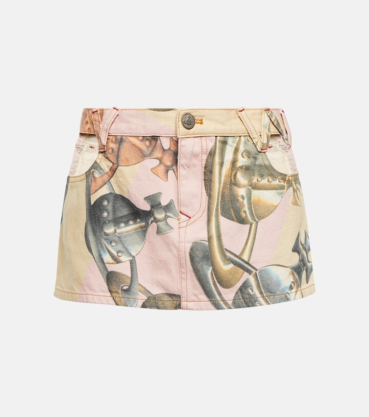 Vivienne Westwood Orb Chain low-rise denim miniskirt