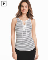 Thumbnail for your product : White House Black Market Petite Lace-Up Miami Tank Top