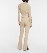 Thumbnail for your product : Victoria Beckham Ribbed-knit wool-blend flared pants