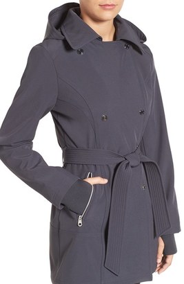 Jessica Simpson Women's Double Breasted Soft Shell Trench Coat