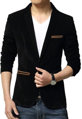 MRSMR Mens Corduroy Texture Slim Fit Simple Casual Wear Blazer Suit S