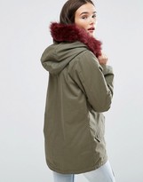 Thumbnail for your product : Brave Soul Parka With Faux Fur Trim Hood