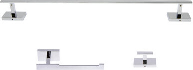 Italia Genoa 3 Piece Wall Mounted Brass Bathroom Hardware Set with 24" Towel Bar