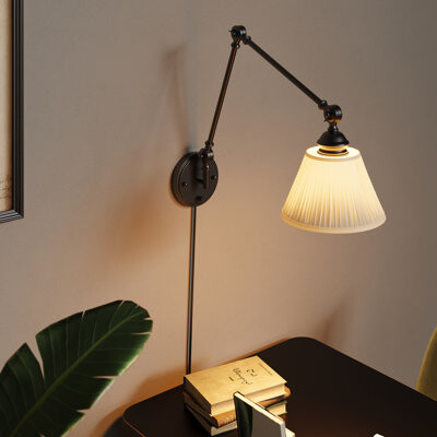 Breakwater Bay 1-light Plug In Hardwired Swing Arm Wall Sconce