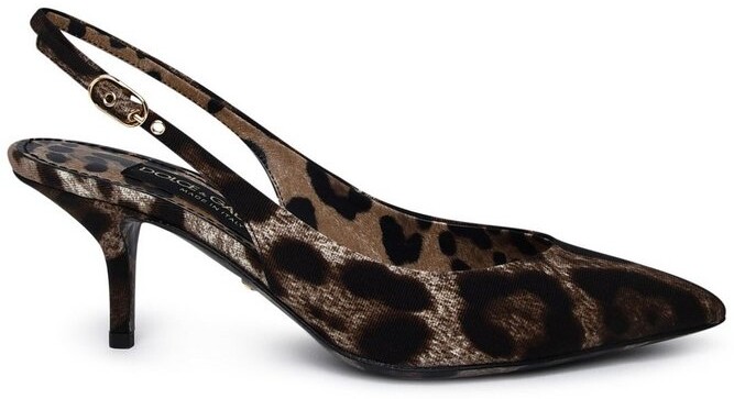 leopard print sling back shoes