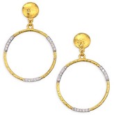 Thumbnail for your product : Gurhan Two-Tone Gold & Diamond Openwork Hoop Earrings