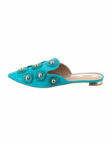 Thumbnail for your product : Aquazzura Patterned Beaded Accents Mules Blue