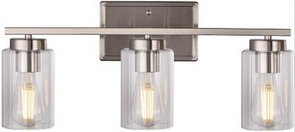 4 Light VINLUZ Wall Sconce Contemporary Stylish Bathroom Vanity Lighting Fixtures Brushed Nickel with Clear Glass