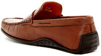 Donald J Pliner Igor Penny Croco Printed Leather Moccasin Loafer