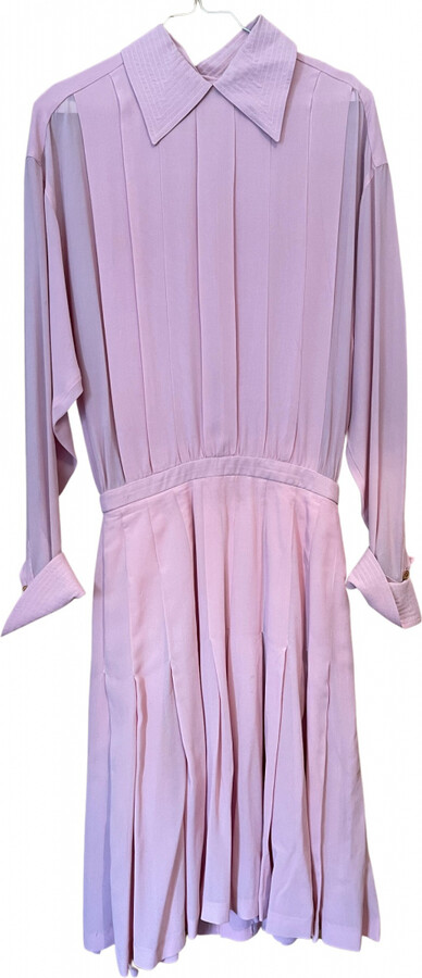 Silk mid-length dress Chanel Pink size M International in Silk