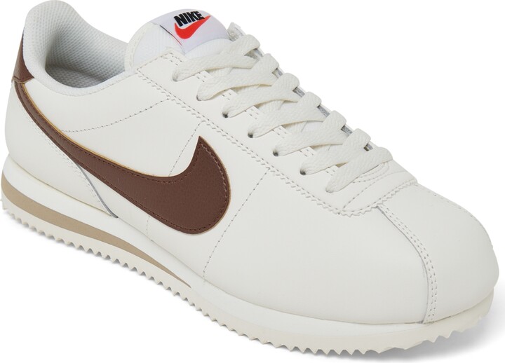Nike Women's Classic Cortez Leather Casual Sneakers from Finish Line -  Sail, Khaki, White, Cacao Wo - ShopStyle