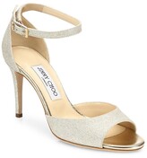 Thumbnail for your product : Jimmy Choo Annie d'Orsay Ankle-Strap Glitter Sandals