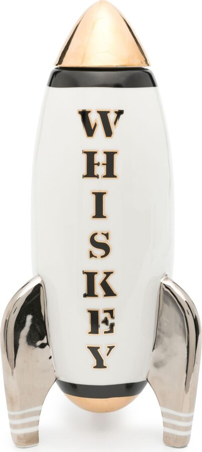 Jonathan Adler White Whiskey Rocket Porcelain Decanter