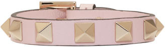 Valentino Pink Garavani Leather Rockstud Bracelet
