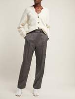 Thumbnail for your product : Helmut Lang High Rise Wool Twill Trousers - Womens - Grey