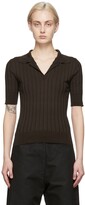 Thumbnail for your product : Arch The Brown Rib Knit Polo