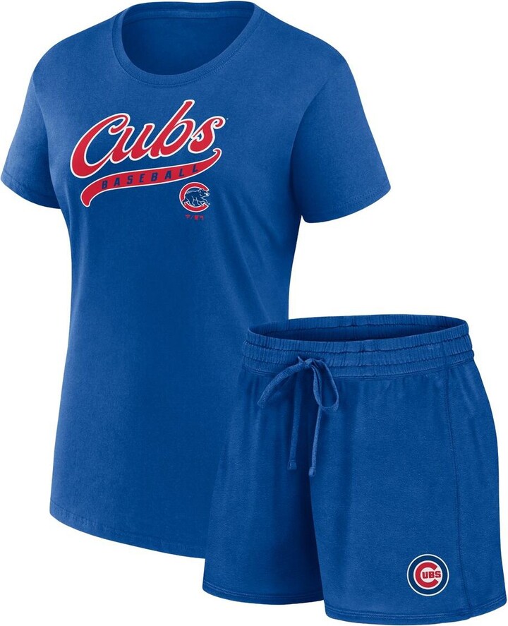 Fanatics Women's Royal Chicago Cubs Start to Finish T-Shirt Shorts Combo Pack