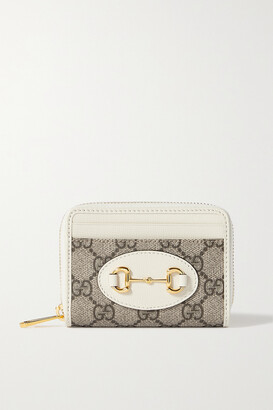 Gucci Horsebit 1955 Small Leather-trimmed Printed Coated-canvas Cardholder