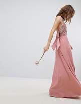 Thumbnail for your product : Maya Sleeveless Sequin Bodice Maxi Dress With Cutout And Bow Back Detail