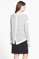 Thumbnail for your product : Caslon Stripe Split Back High/Low Sweater (Regular & Petite)