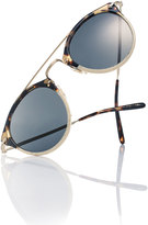 Thumbnail for your product : Oliver Peoples Remick Monochromatic Brow-Bar Sunglasses, Off White/Tortoise