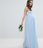 Thumbnail for your product : Chi Chi London Maternity Bardot Neck Sleeveless Maxi Dress with Premium Lace and Tulle Skirt