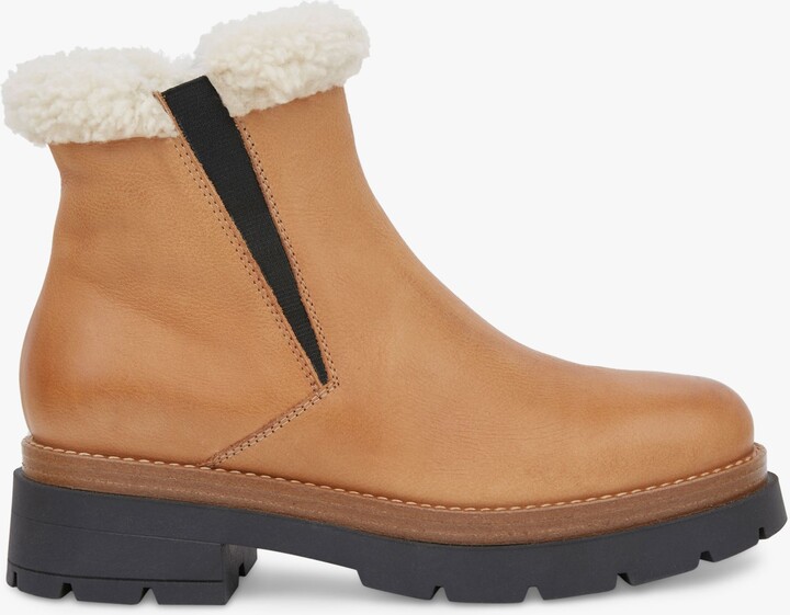 sheepskin chelsea boots
