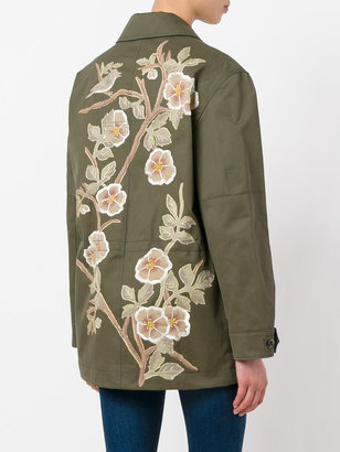 Valentino floral detail military coat